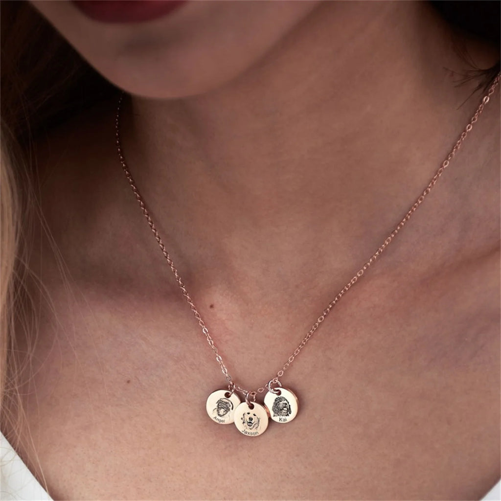 Personalized Gifts for Mom Dog Mom Custom Dog Portrait Necklace Personalized Pet Portrait Necklace Memorial Gift Dog Custom Gift
