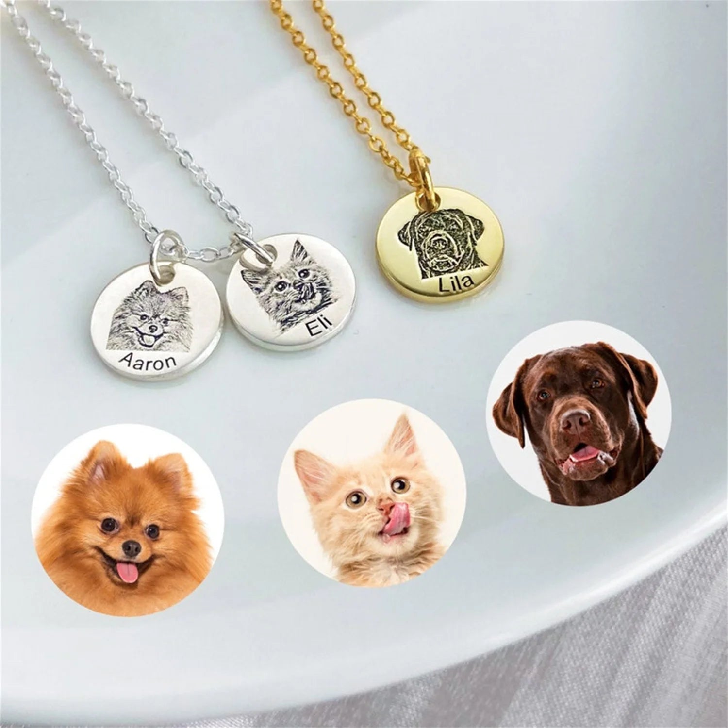 Personalized Gifts for Mom Dog Mom Custom Dog Portrait Necklace Personalized Pet Portrait Necklace Memorial Gift Dog Custom Gift