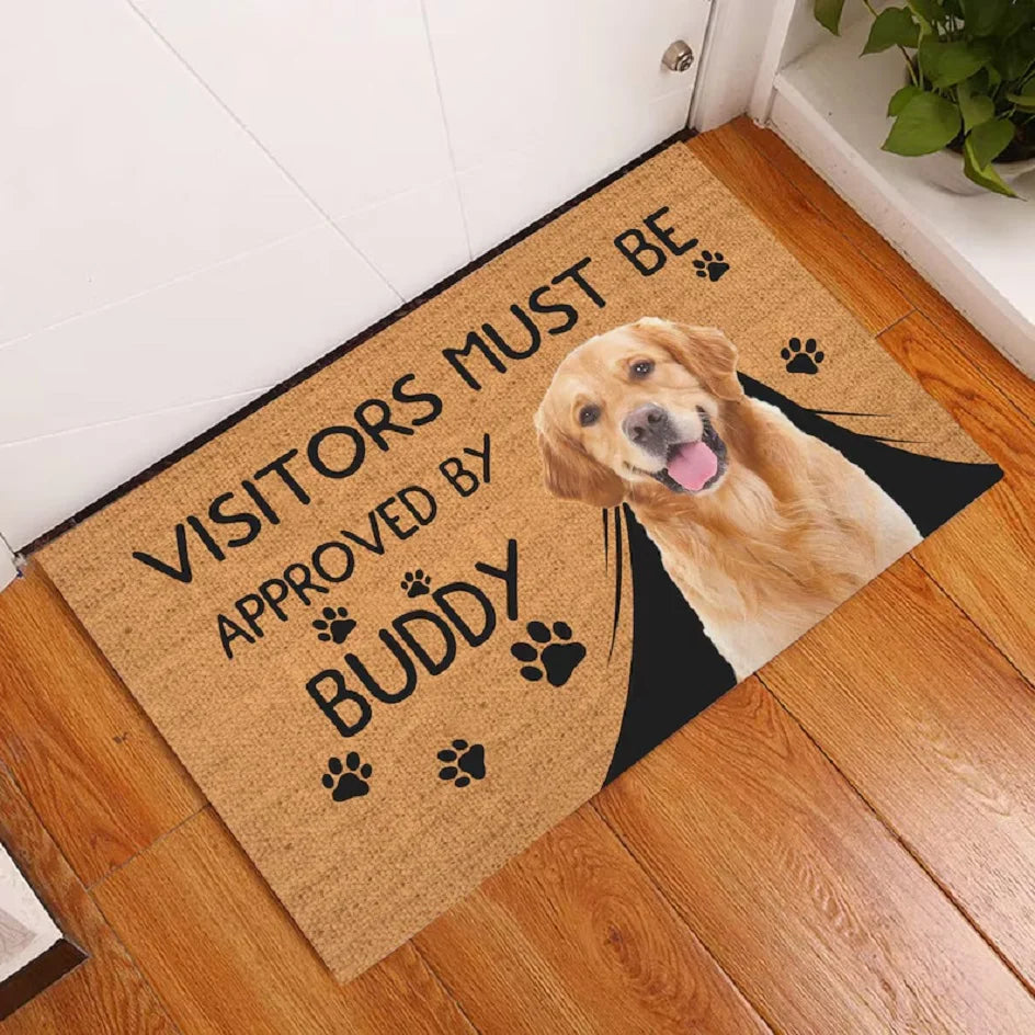 Custom Dog Doormat Personalized Welcome Pets Mat Funny Dogs Rugs For Pet Lovers Housewarming Gifts Custom Camping  Kennel Mat