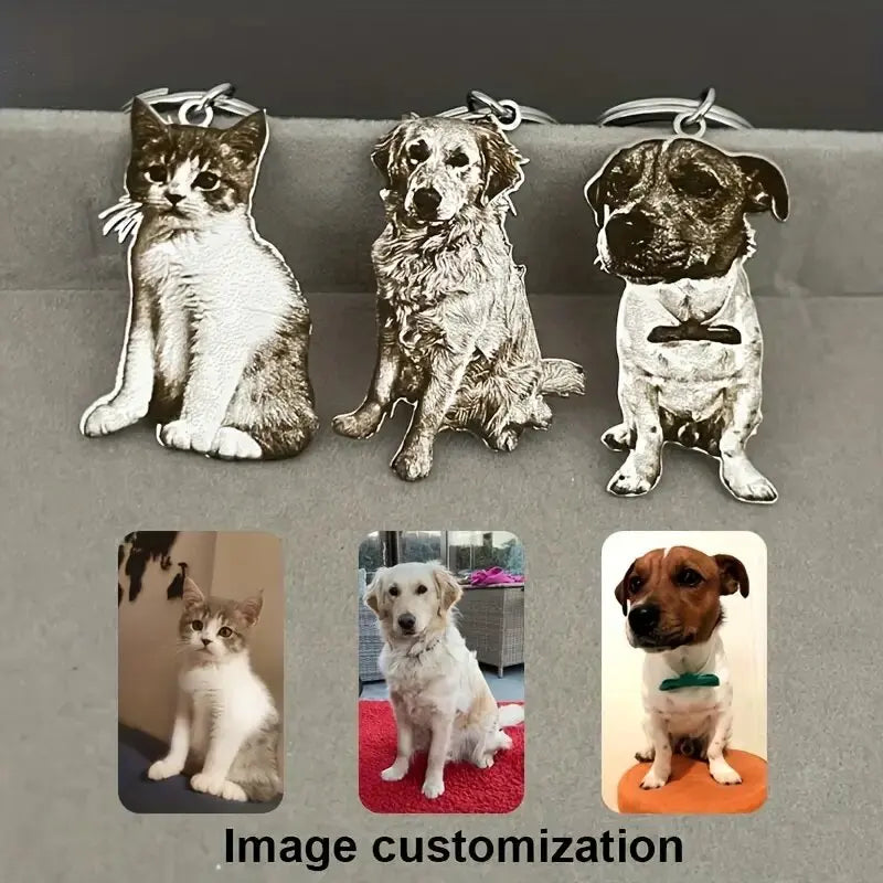 Personalized Dog Photo Keychain Custom Picture Keyring Dog Portrait Keychain Pet Memorial Gift For Pet Lover Christmas Gift