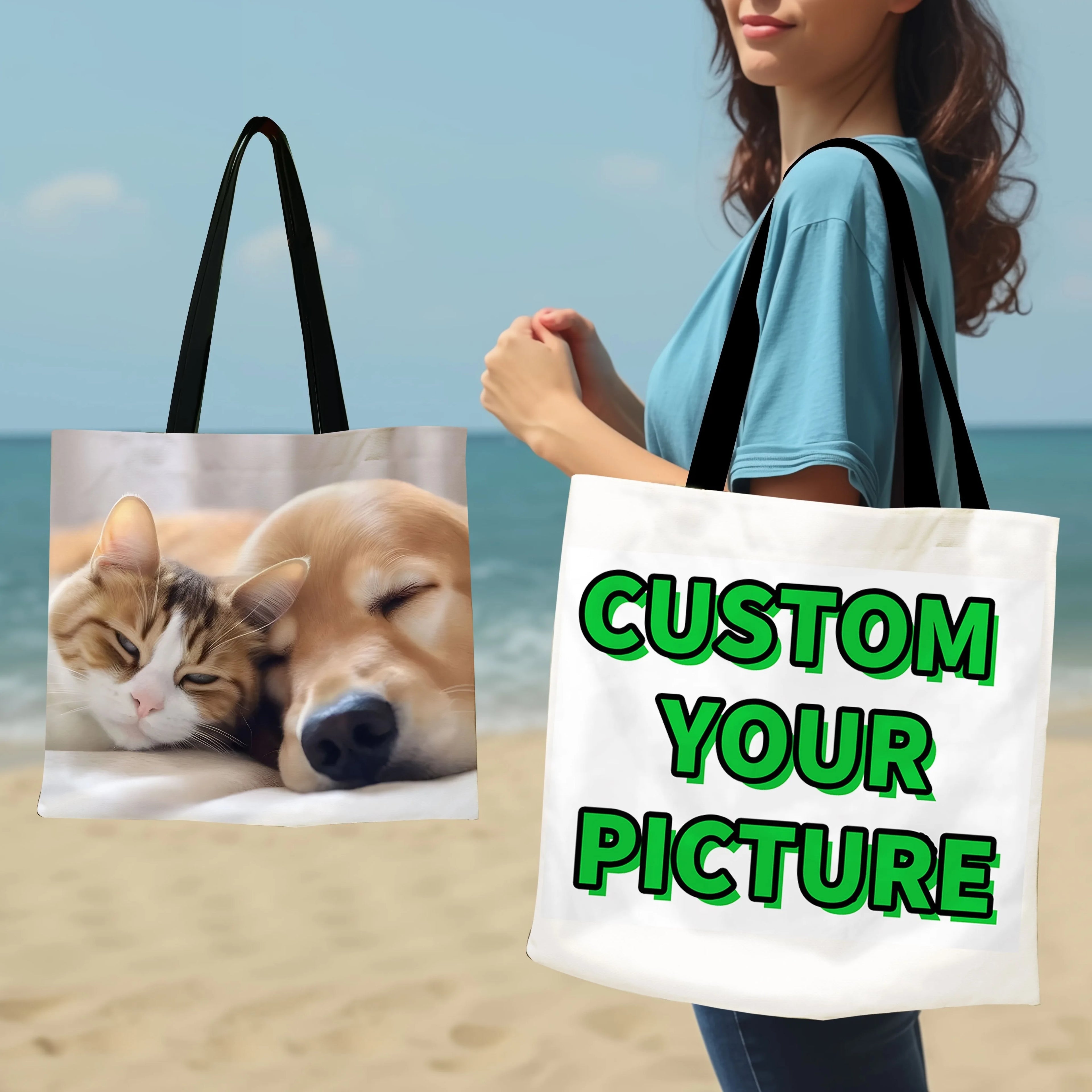 Sac fourre-tout personnalisé avec photo d'animal