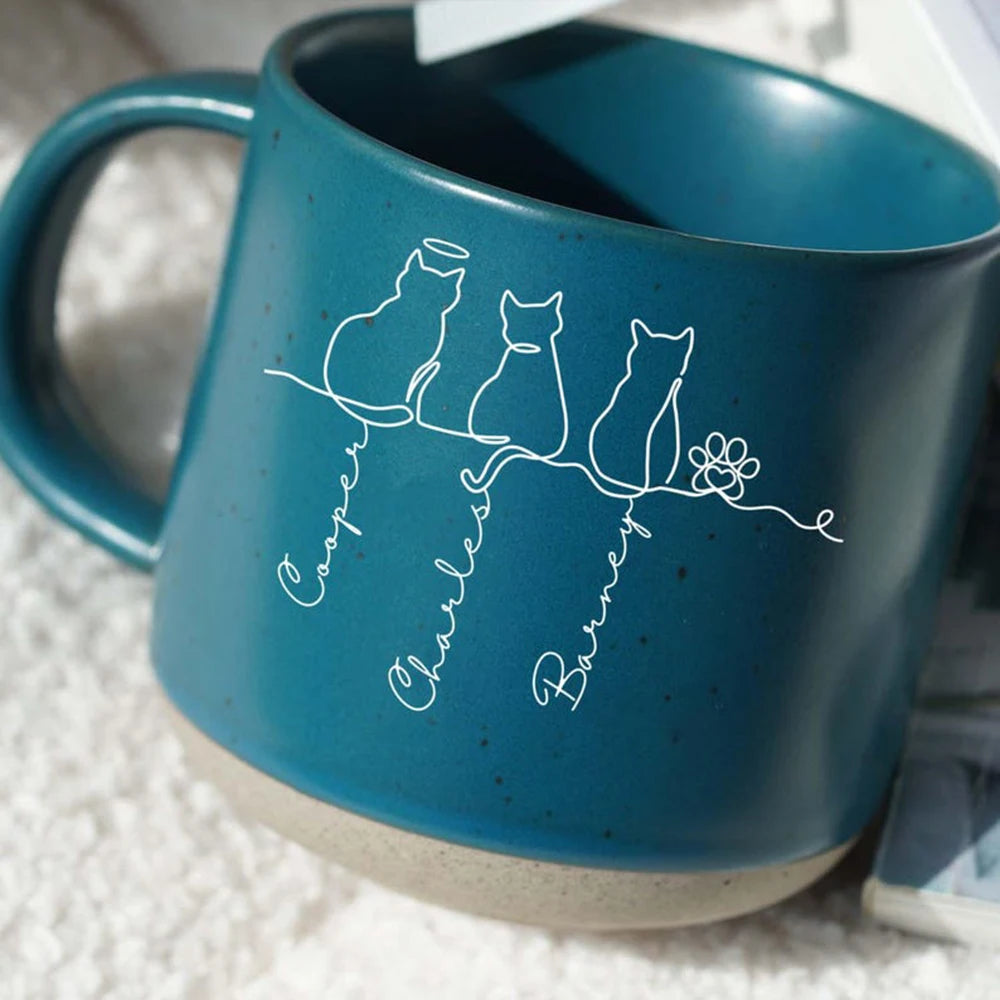 Personalized Pet Lover Mug Custom Cat And Dog Pattern Coffee Cup Creative Gift For Dog Cat Owners Family Members And Friends