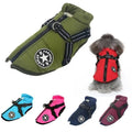 Veste chaude imperméable pour chien avec harnais intégré