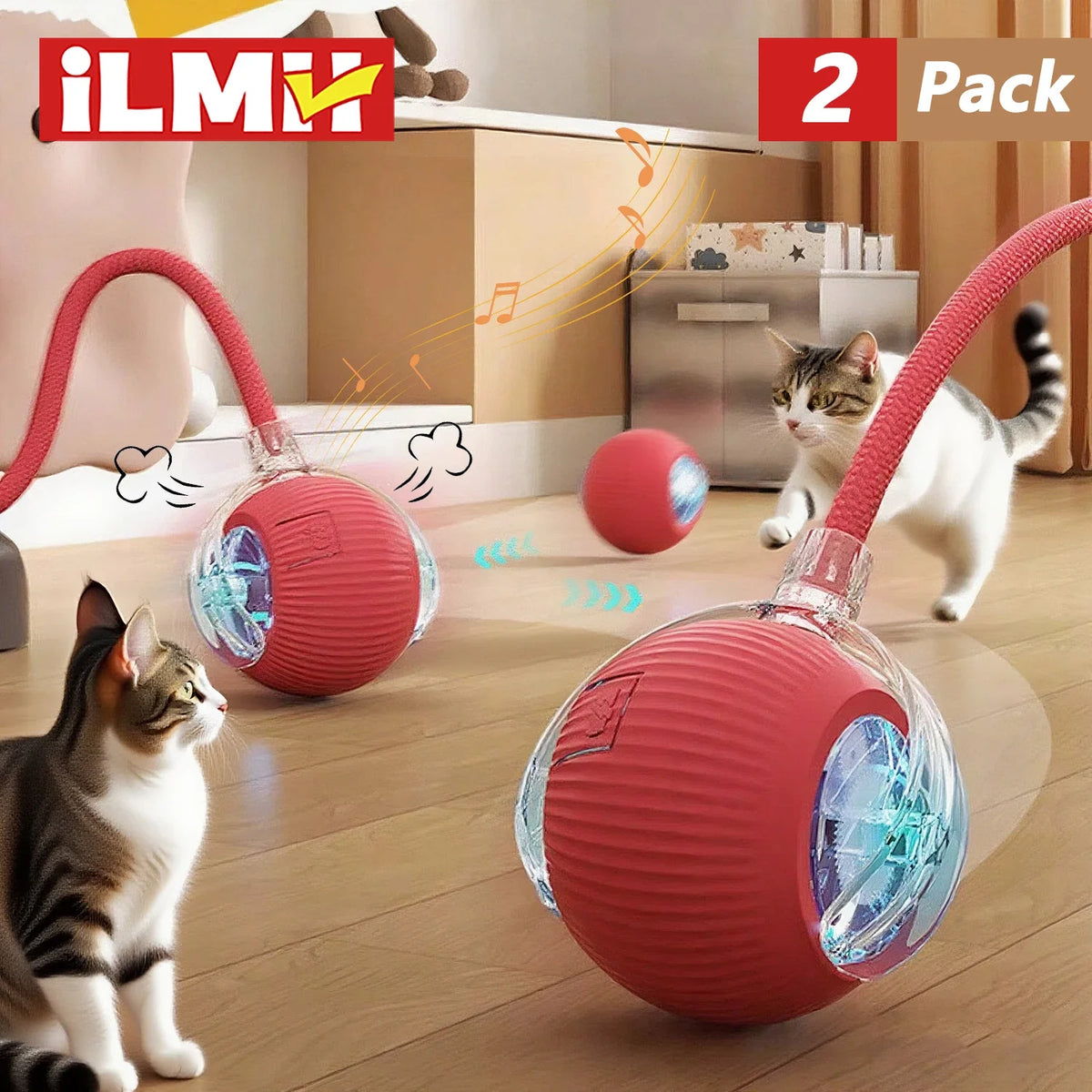 Jouet interactif boule roulante pour chat