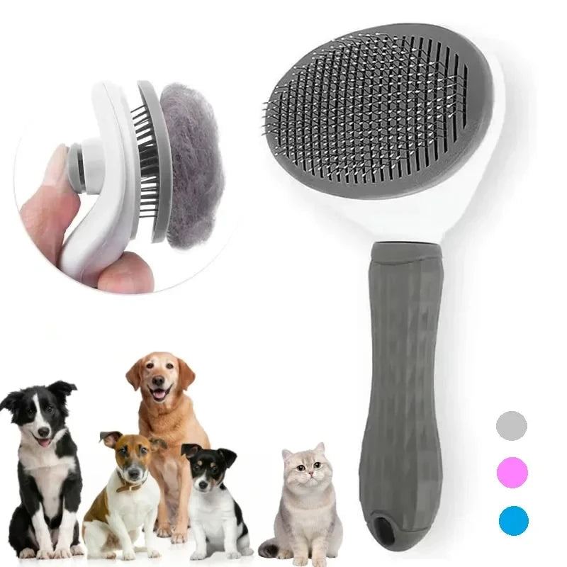 Brosse de toilettage auto-nettoyante pour chien et chat