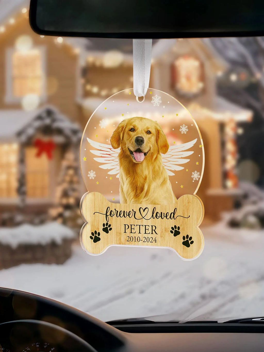 Custom Pet Photo Ornament Personalized Memorial Hanging Decor Acrylic Pet Keepsake Christmas Gift for Pet Lover In Loving Memory