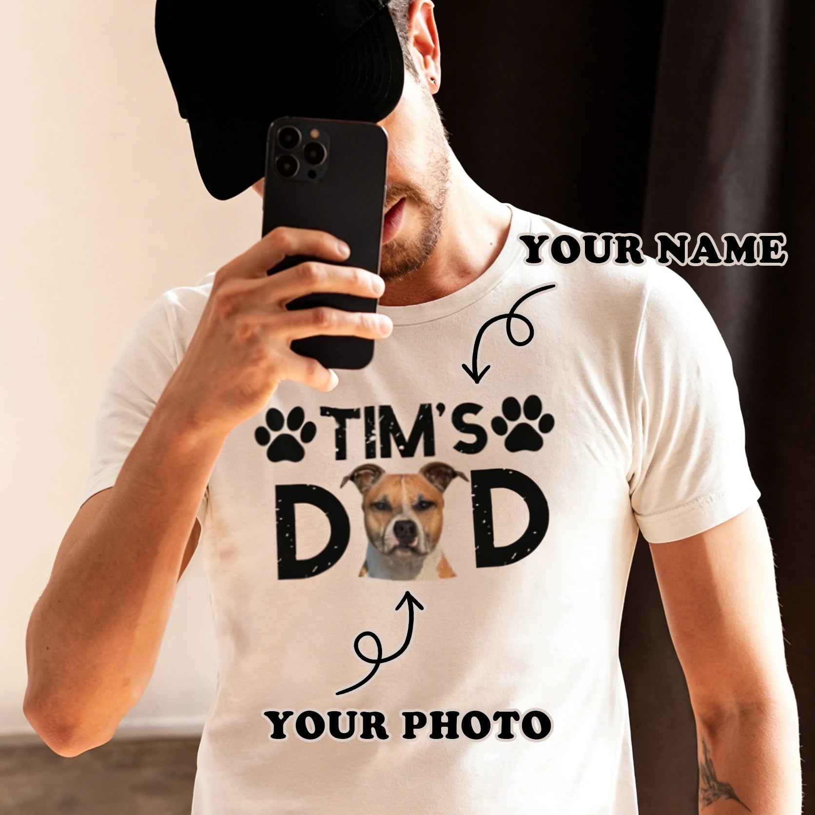Dad Shirt, Custom Pet Shirt, Gift, Custom Dog Mom Dad Shirt With Pet Names, Dog Owner Tee, Dog cat lover