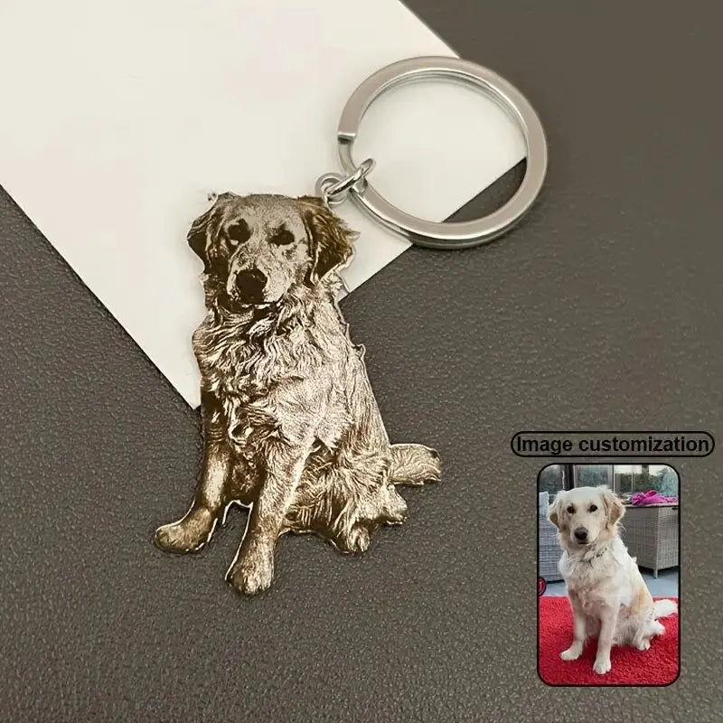 Personalized Dog Photo Keychain Custom Picture Keyring Dog Portrait Keychain Pet Memorial Gift For Pet Lover Christmas Gift