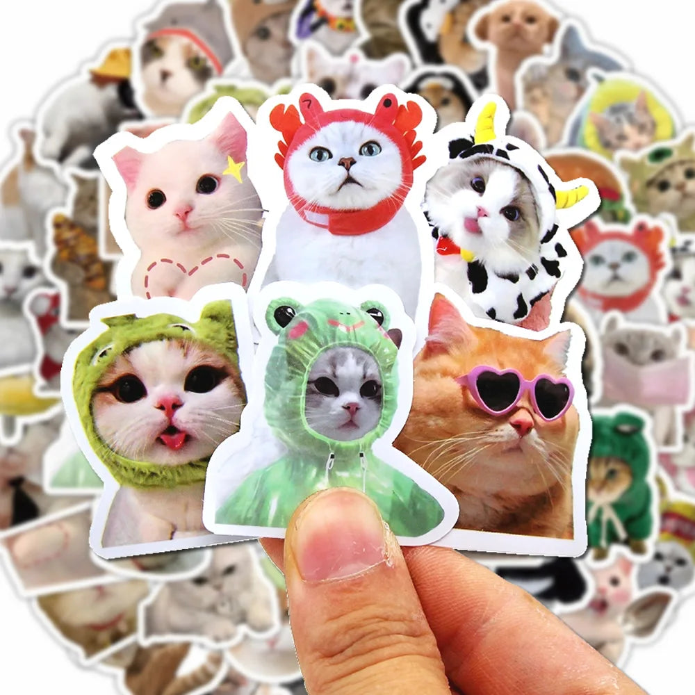 Lot d'autocollants chat kawaii