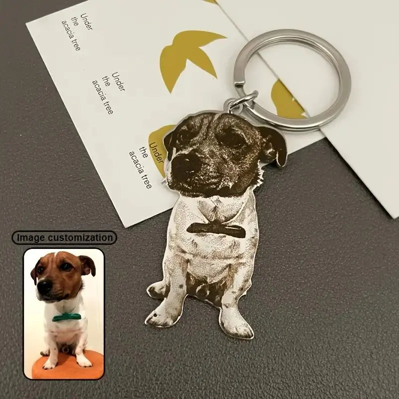 Personalized Dog Photo Keychain Custom Picture Keyring Dog Portrait Keychain Pet Memorial Gift For Pet Lover Christmas Gift