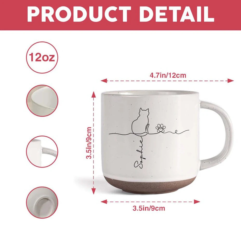 Personalized Pet Lover Mug Custom Cat And Dog Pattern Coffee Cup Creative Gift For Dog Cat Owners Family Members And Friends