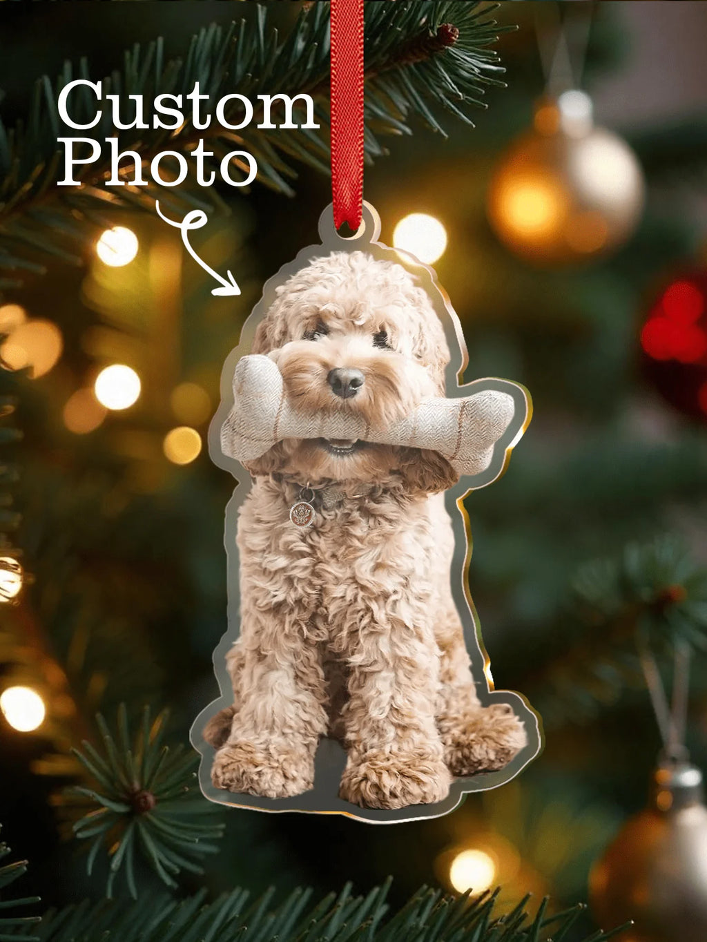 Custom Pet Photo Ornament Personalized Memorial Hanging Decor Acrylic Pet Keepsake Christmas Gift for Pet Lover In Loving Memory