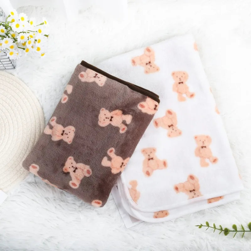 Couverture Douce en Flanelle pour Chien - Motif Pattes, Chaude et Confortable