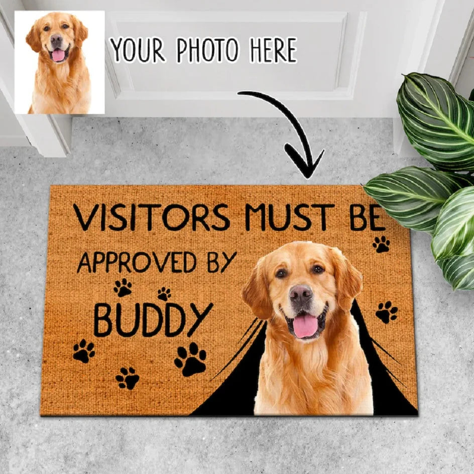 Custom Dog Doormat Personalized Welcome Pets Mat Funny Dogs Rugs For Pet Lovers Housewarming Gifts Custom Camping  Kennel Mat