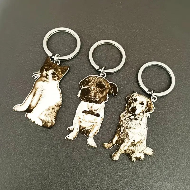 Personalized Dog Photo Keychain Custom Picture Keyring Dog Portrait Keychain Pet Memorial Gift For Pet Lover Christmas Gift