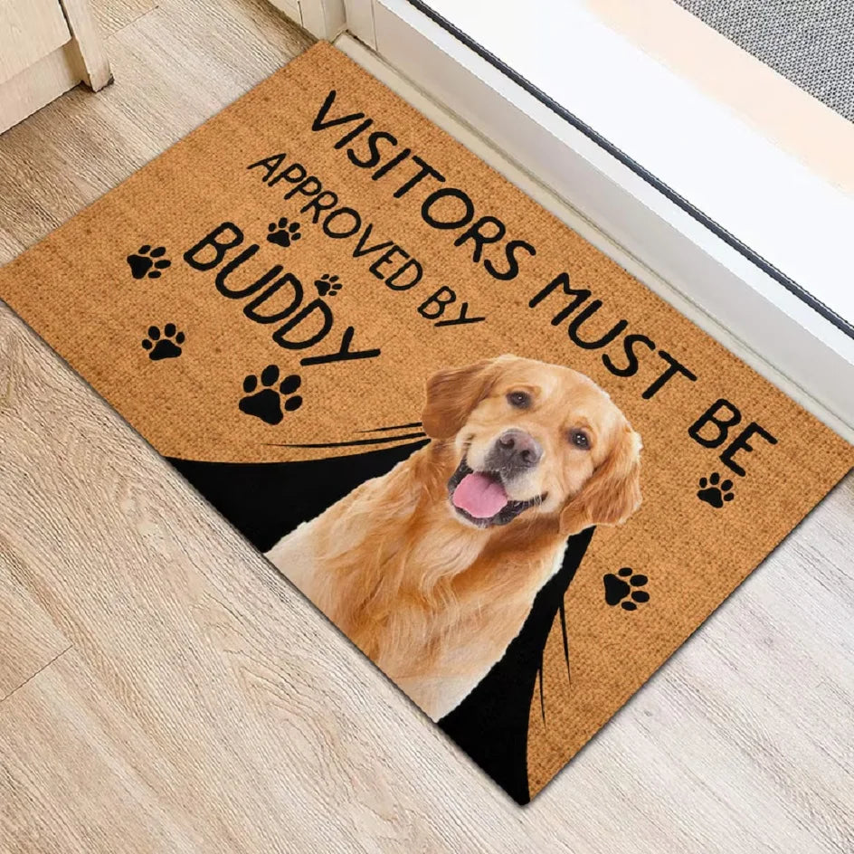 Custom Dog Doormat Personalized Welcome Pets Mat Funny Dogs Rugs For Pet Lovers Housewarming Gifts Custom Camping  Kennel Mat