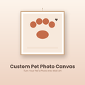 Toile personnalisée avec photo de votre animal - illustration empreinte de patte minimaliste